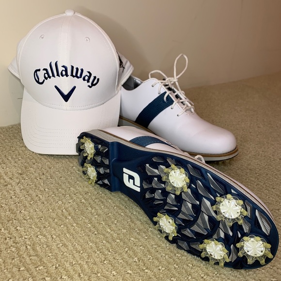 Footjoy Size 7 Women’s Golf Shoes White and Blue - Picture 2 of 7